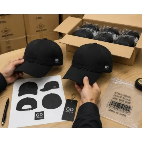 QC inspector checking bulk production against product specifications during inspection