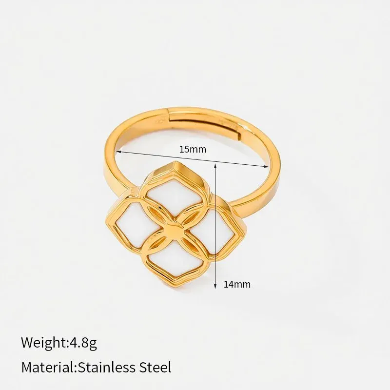 Ivanda Geometric Openwork Ring Gold Stainless Steel CH1921 - view 01
