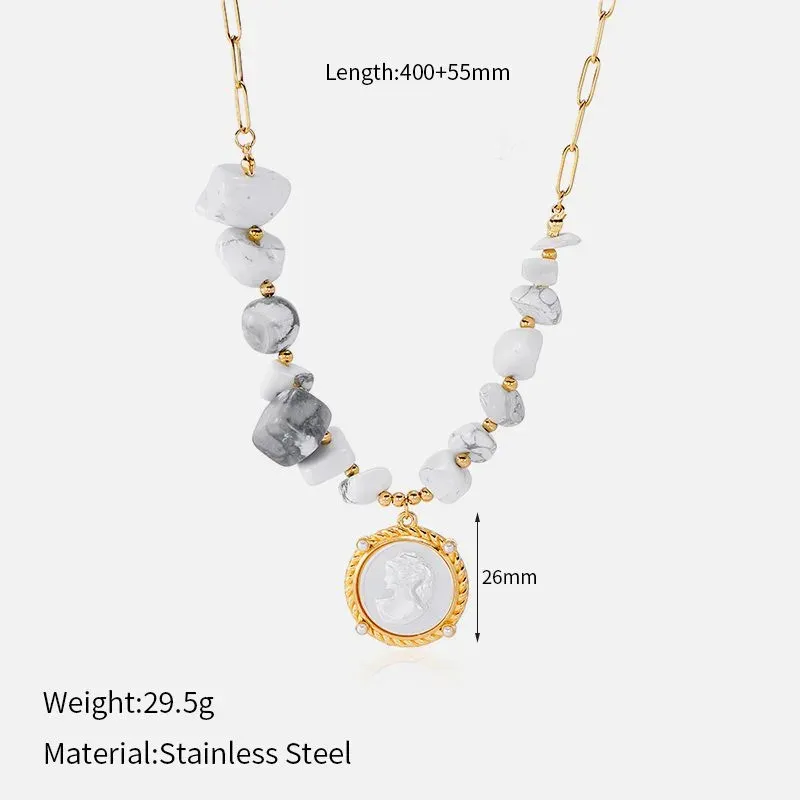 Ivanda Baroque Pearl Medallion Necklace CHXL02669-1 - view 01