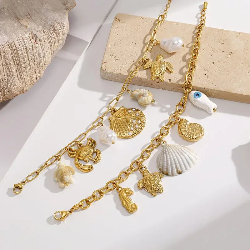 Ivanda Shell Seahorse Charm Bracelet Gold CHSL01531-1 - view 05