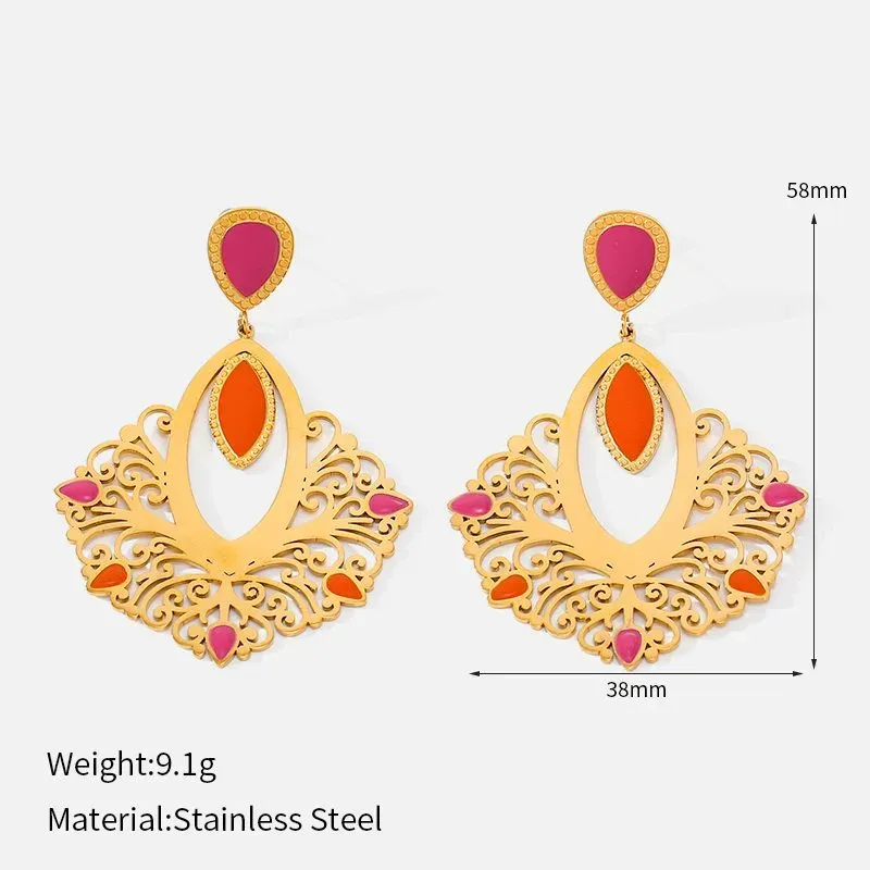 Ivanda Filigree Fan Earrings Multicolor YWD8-E2504974 - view 01