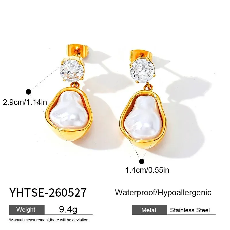 Ivanda Gold Crystal Earrings Stainless Steel YHTSE-260527 - view 01