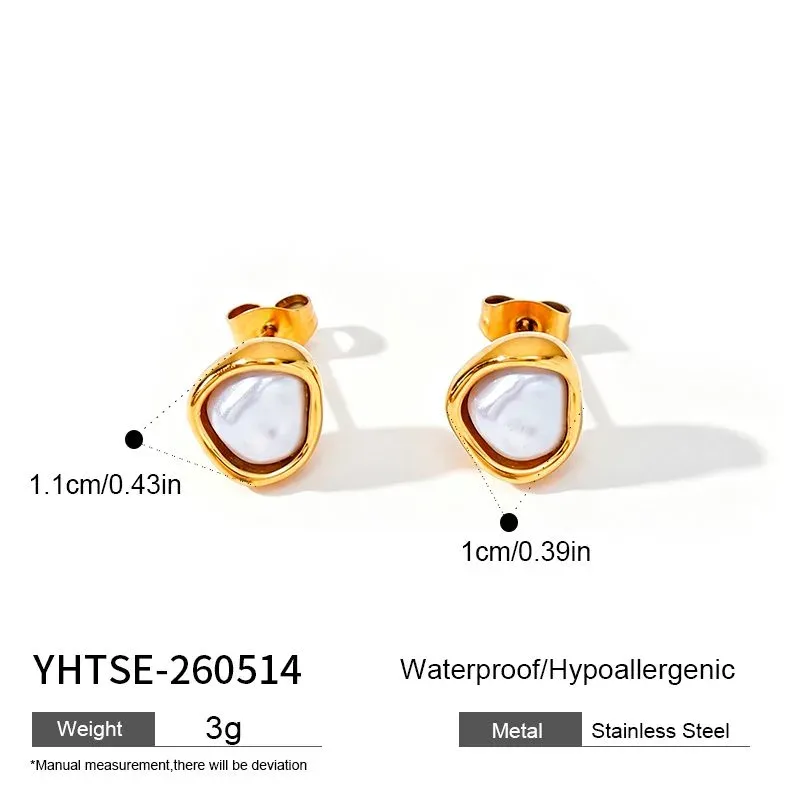 Ivanda Gold Statement Earrings Stainless Steel YHTSE-260514 - view 01