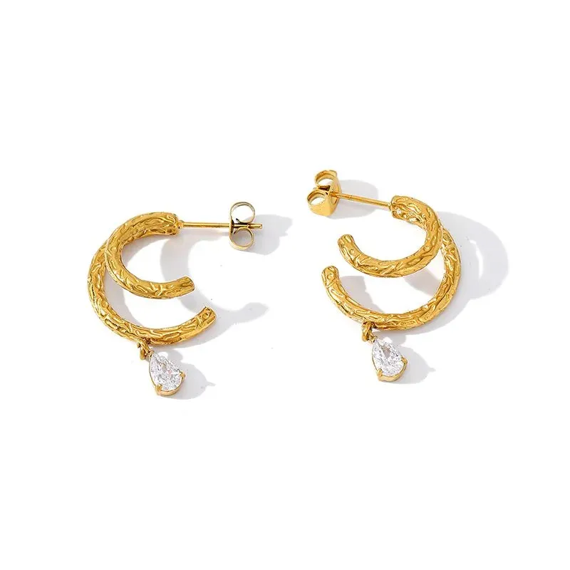 Ivanda Gold Modern Earrings Stainless Steel YHTSE-260537 - view 04