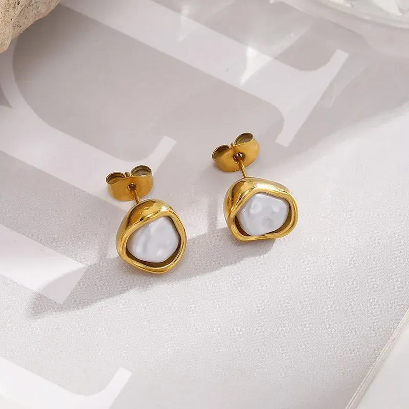 Ivanda Gold Statement Earrings Stainless Steel YHTSE-260514 - view 02