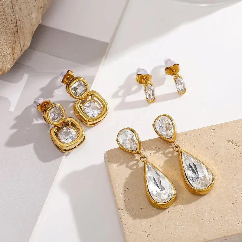 Ivanda Gold Statement Earrings Stainless Steel YHTSE-260837 - view 05