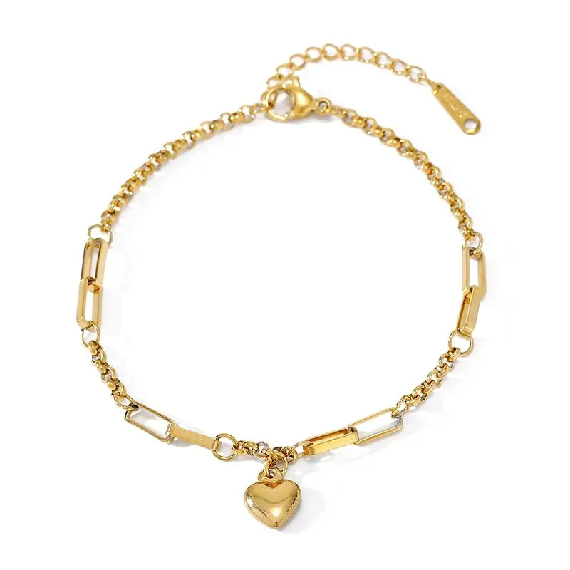 Ivanda Puffed Heart Bracelet Gold Beads CHOFS-0334-J - view 06