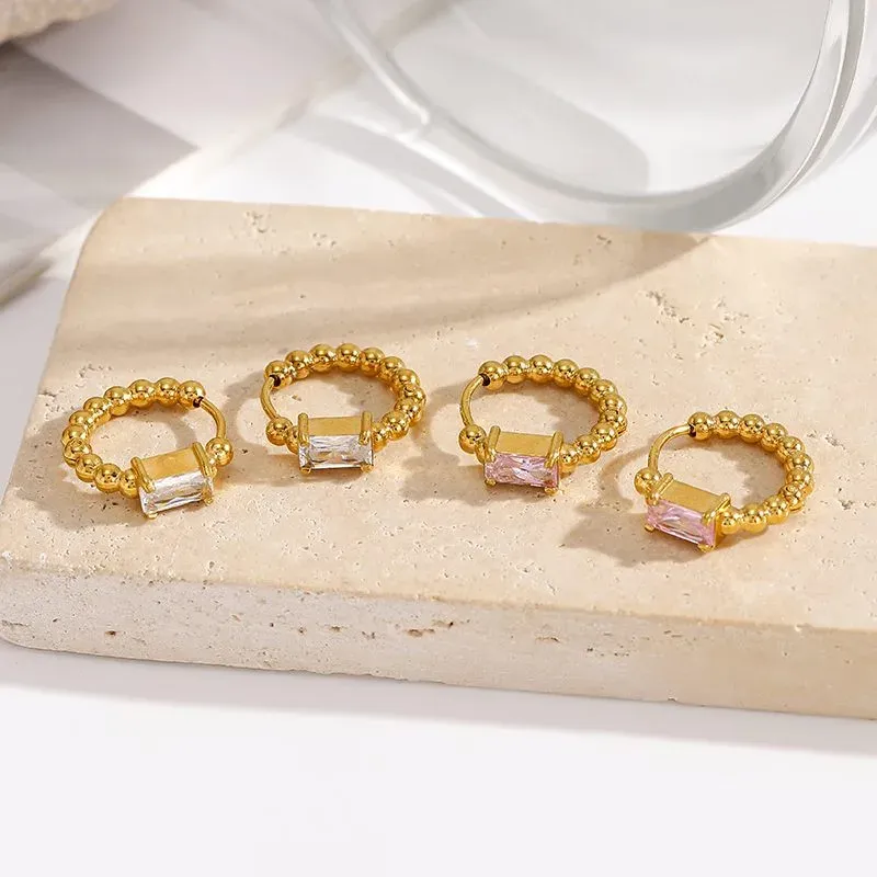 Ivanda Beaded Crystal Ring Baguette Gold Stainless YWD8-E2503863-1 - view 04