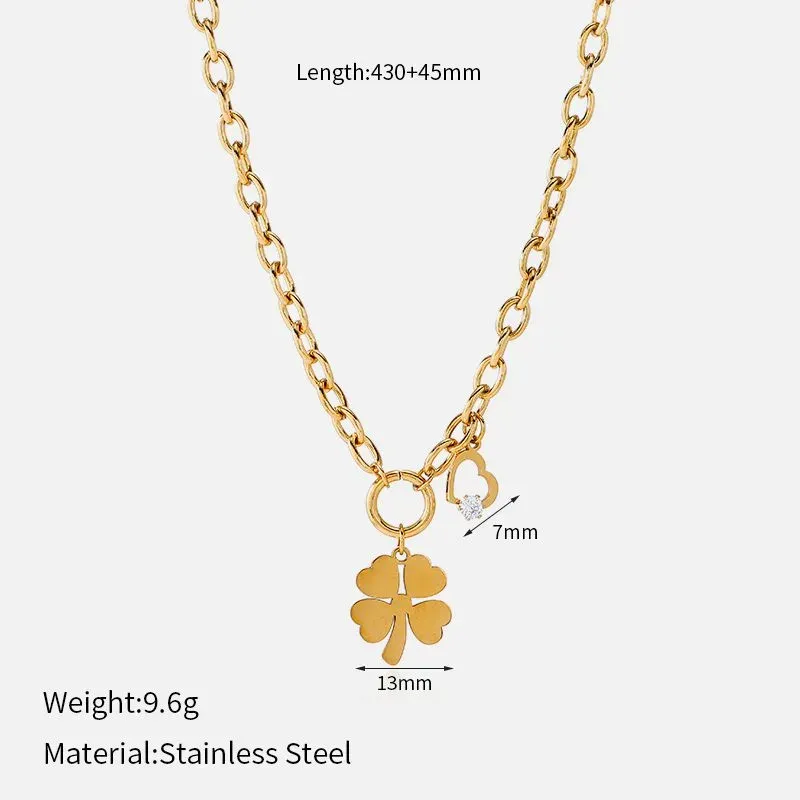 Ivanda Long Charm Cluster Necklace Gold CHOFXL-0533-J - view 03