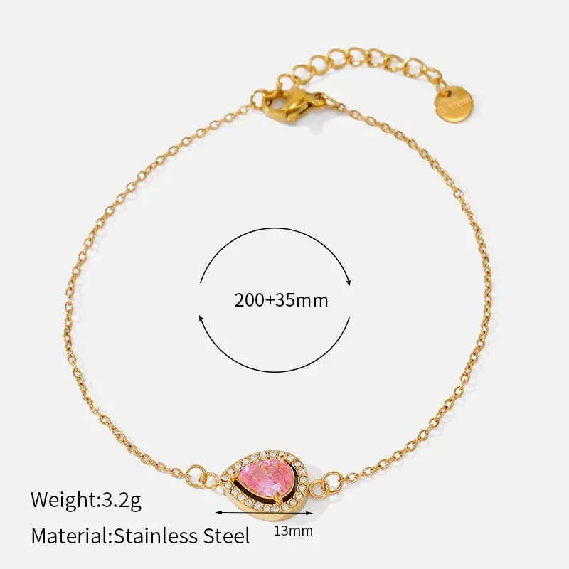 Ivanda Green Stone Halo Bracelet Gold CHZRK616-23 - view 03