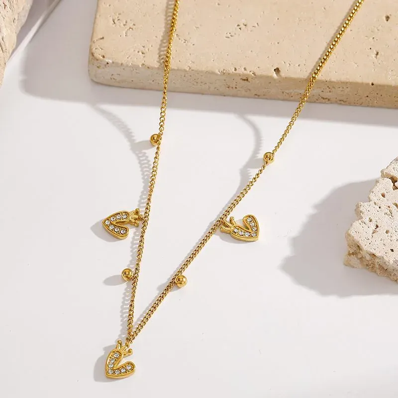 Ivanda Love Letter Charm Necklace Gold Stainless CH1927 - view 04