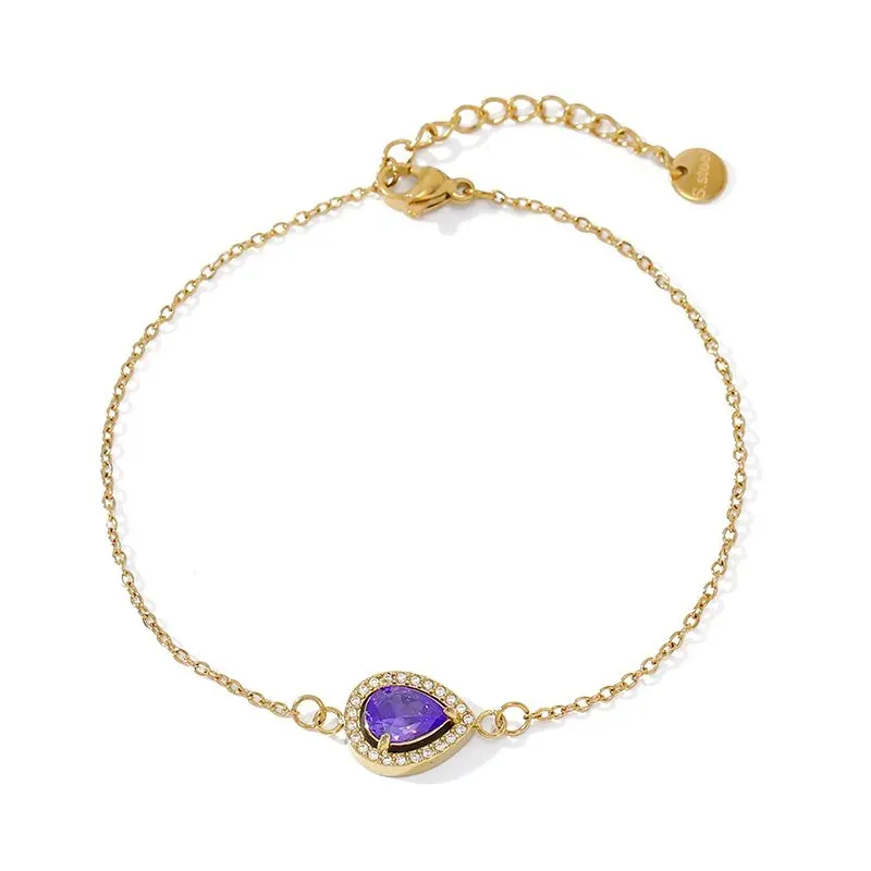 Ivanda Green Stone Halo Bracelet Gold CHZRK616-23 - view 06