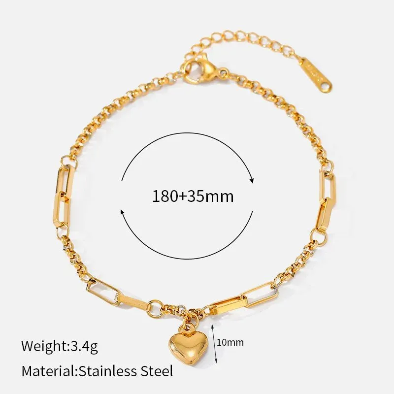 Ivanda Puffed Heart Bracelet Gold Beads CHOFS-0334-J - view 01