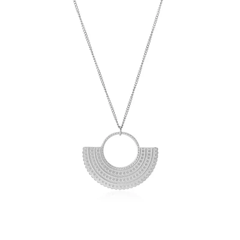 Ivanda Pavé Fan Pendant Necklace Silver CH1930 - view 04