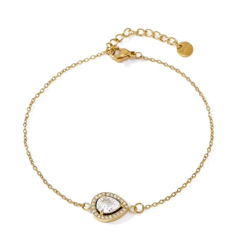 Ivanda Green Stone Halo Bracelet Gold CHZRK616-23 - view 05