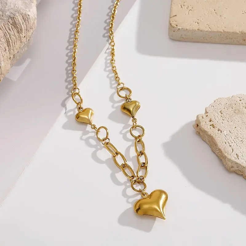 Ivanda Heart Locket Beaded Necklace Gold CHOFXL-0500-J - view 06