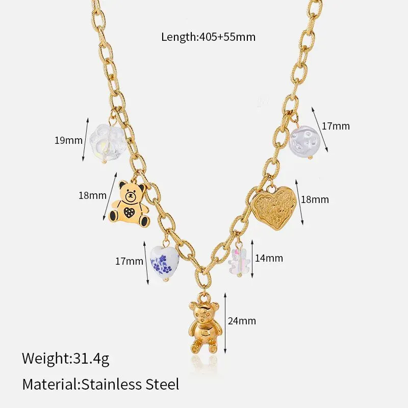 Ivanda Fruit Salad Charm Necklace Gold CHXL02076-1 - view 02
