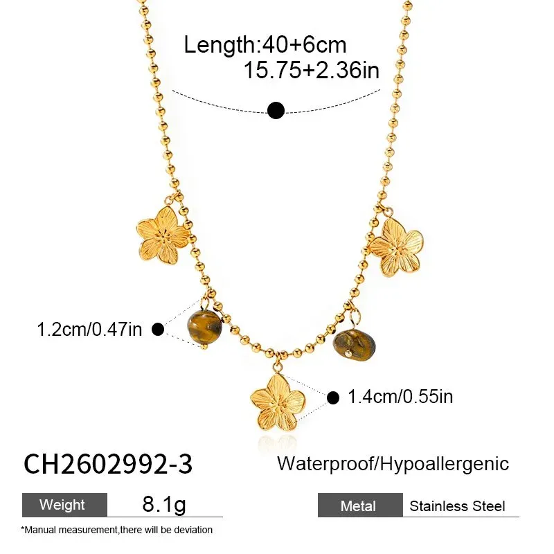 Ivanda Butterfly Charm Necklace Fleur-de-Lis Gold Stainless Steel CH2602992-3 - view 01