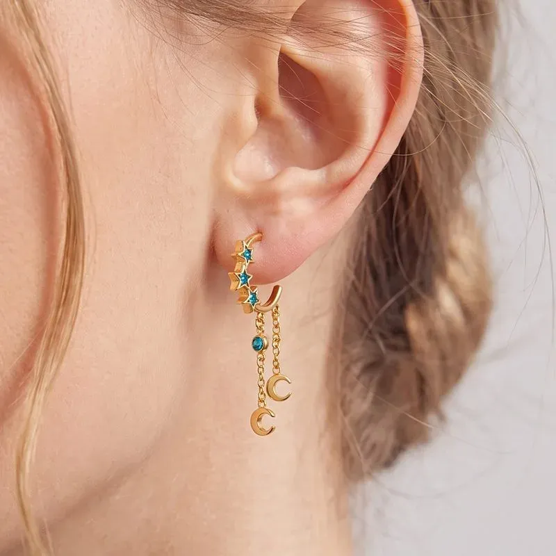 Ivanda Star & Moon Huggie Earrings Celestial Gold YWD2-S2605419-E-301 - view 05