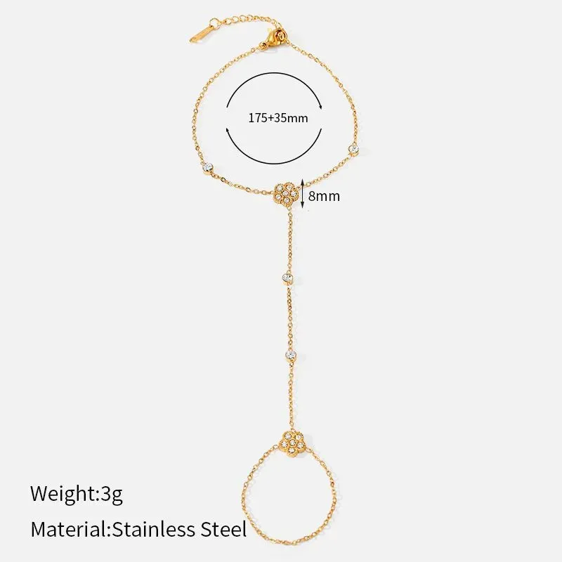 Ivanda Butterfly Pearl Hand Chain PVD 18K Gold Plated Stainless Steel CHOFS-0330-J-W - view 05