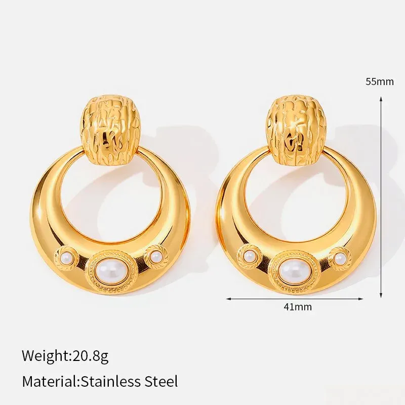Ivanda Door Knocker Hoop Earrings Gold YWD2-E2504952 - view 01