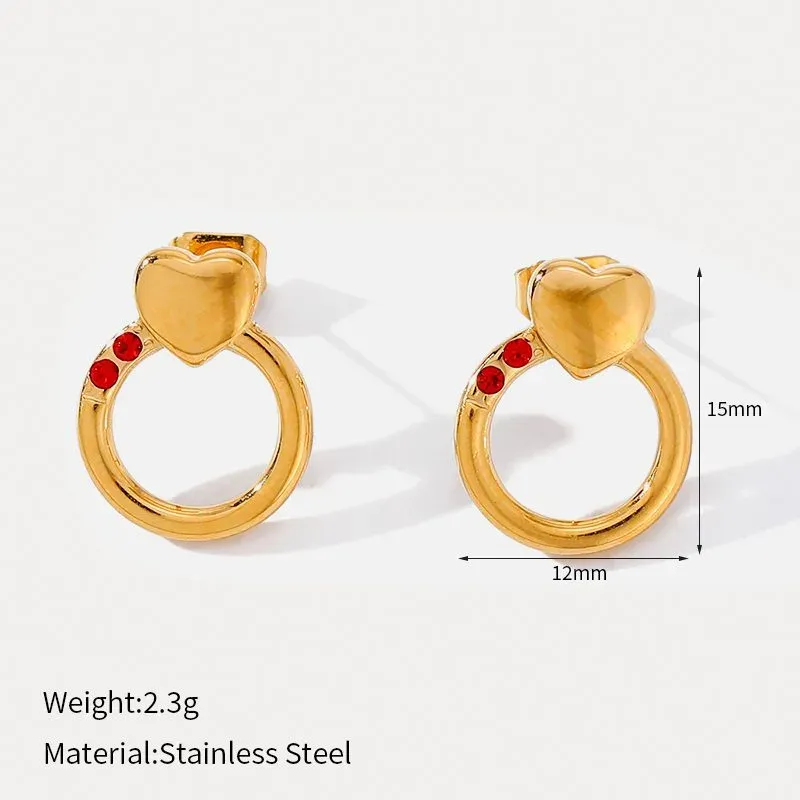Ivanda Hexagon Frame Stud Earrings Gold CH1919 - view 03