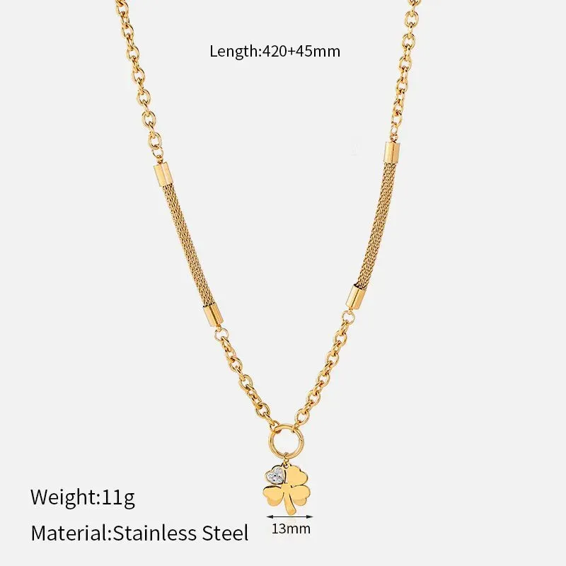 Ivanda Long Charm Cluster Necklace Gold CHOFXL-0533-J - view 04