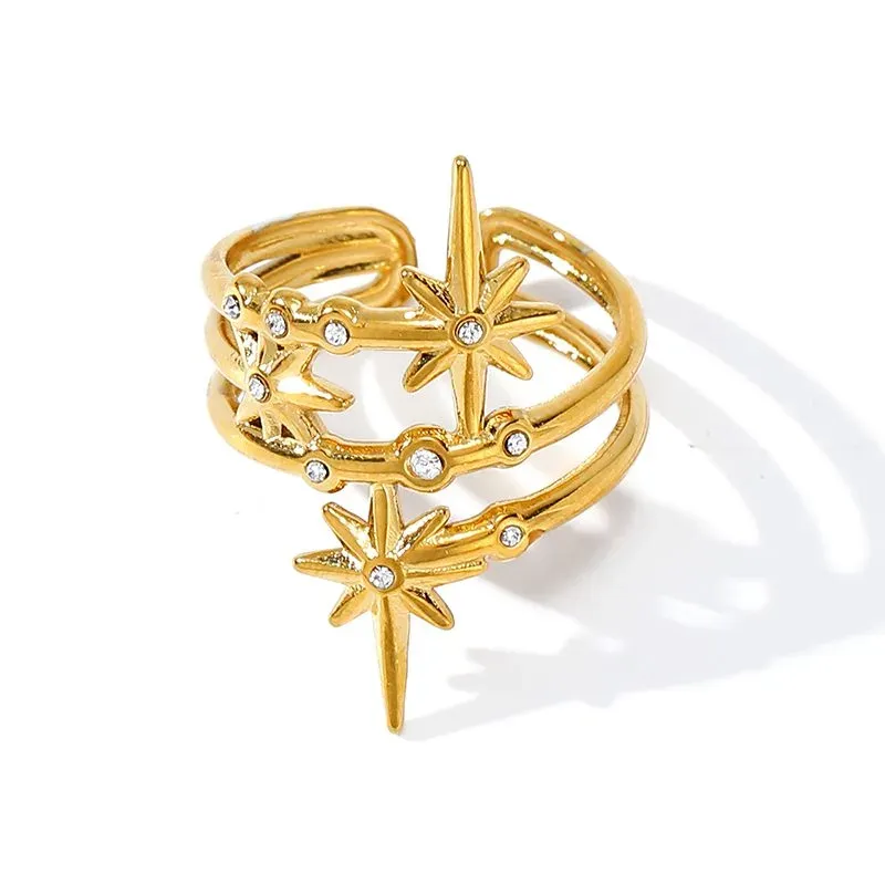 Ivanda North Star Double Band Ring Gold YWD2-R26062071-1 - view 05