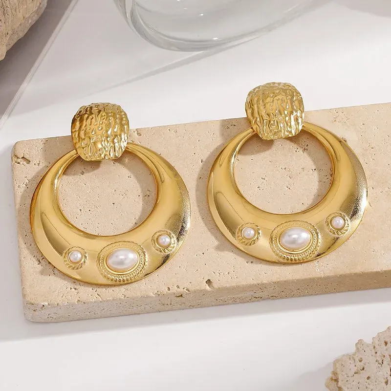 Ivanda Door Knocker Hoop Earrings Gold YWD2-E2504952 - view 06