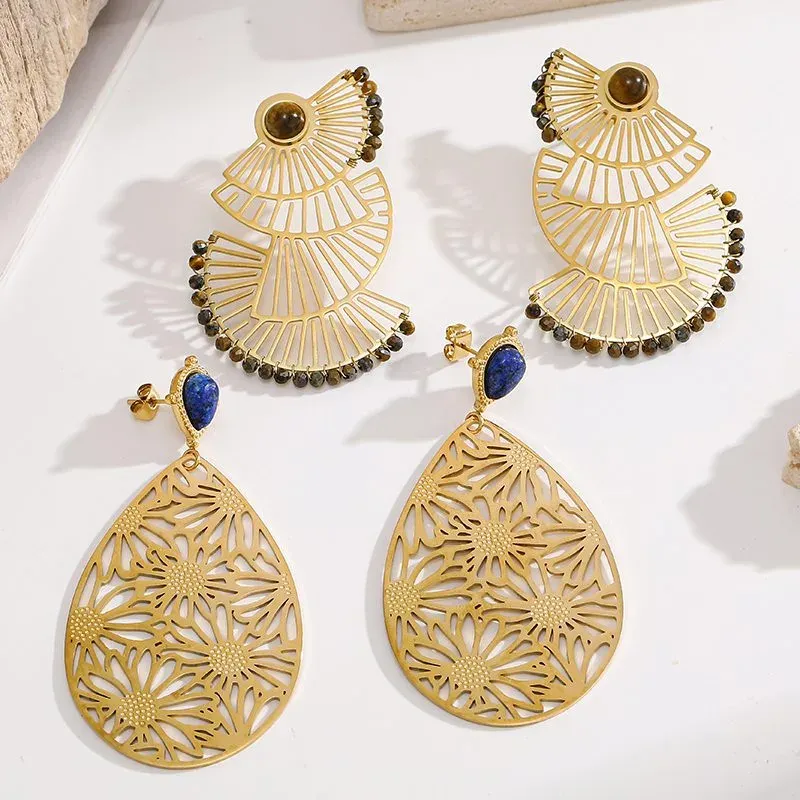 Ivanda Filigree Teardrop Earrings Lapis YWD8-E2504970 - view 05