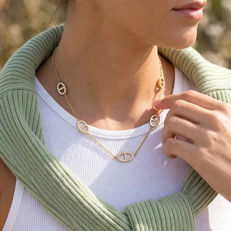 Ivanda Mariner Link Station Necklace Gold CHZRK616-15 - view 05