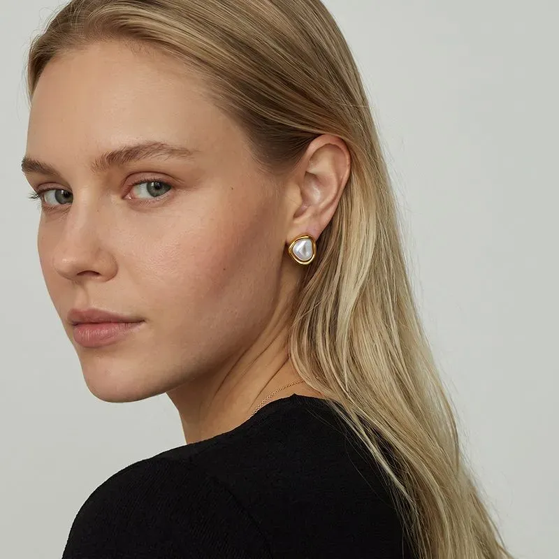 Ivanda Gold Statement Earrings Stainless Steel YHTSE-260514 - view 06