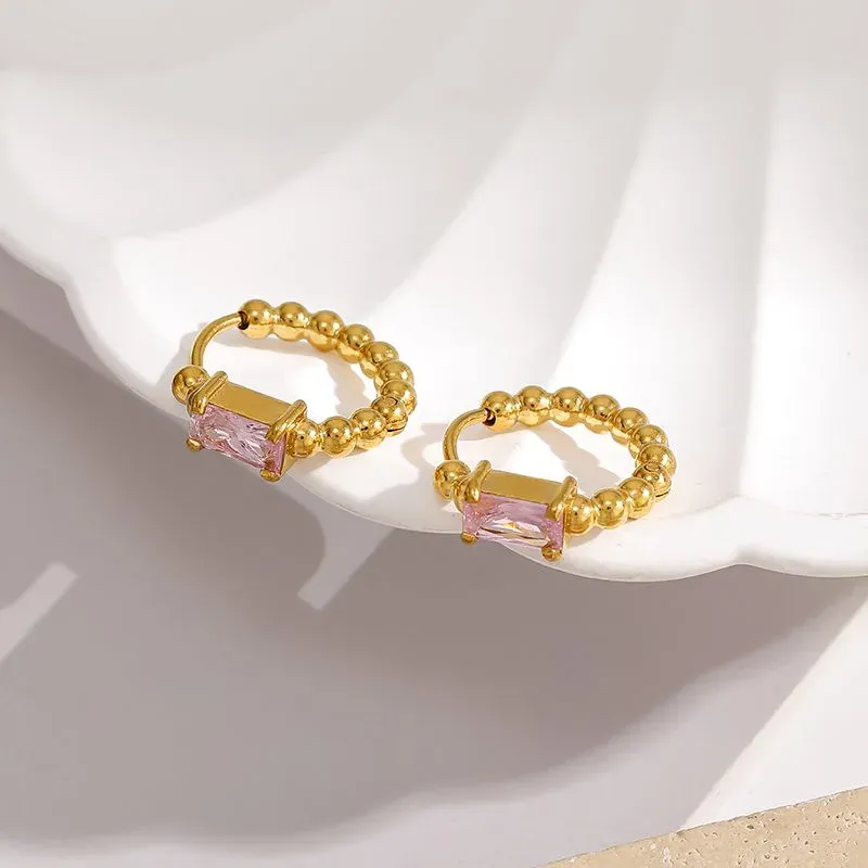 Ivanda Beaded Crystal Ring Baguette Gold Stainless YWD8-E2503863-1 - view 05