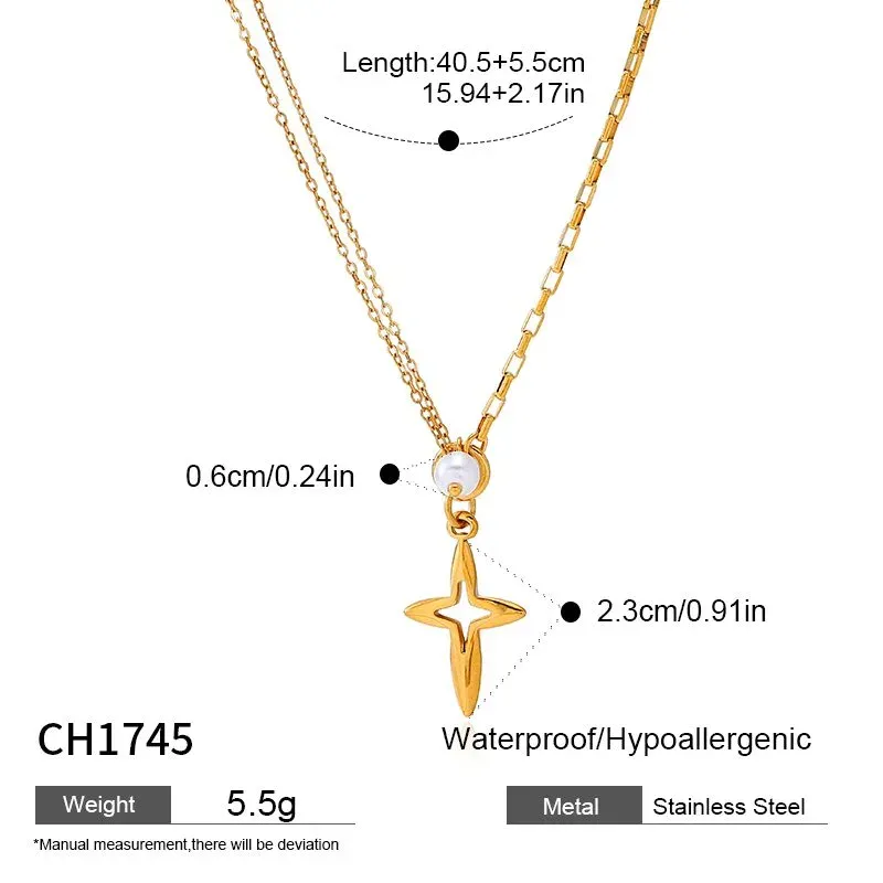 Ivanda Engraved Tag Pendant Necklace Gold Stainless Steel CH1067-1 - view 05