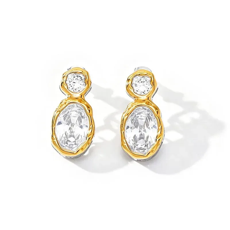 Ivanda Gold Drop Earrings Statement Stainless YHTSE-260520 - view 02