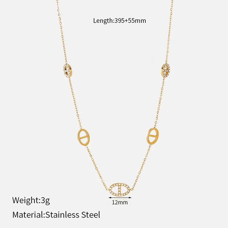 Ivanda Mariner Link Station Necklace Gold CHZRK616-15 - view 01