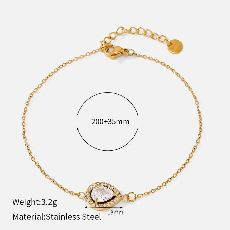 Ivanda Green Stone Halo Bracelet Gold CHZRK616-23 - view 04