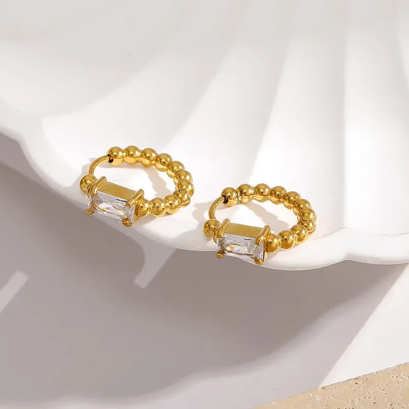 Ivanda Beaded Crystal Ring Baguette Gold Stainless YWD8-E2503863-1 - view 06