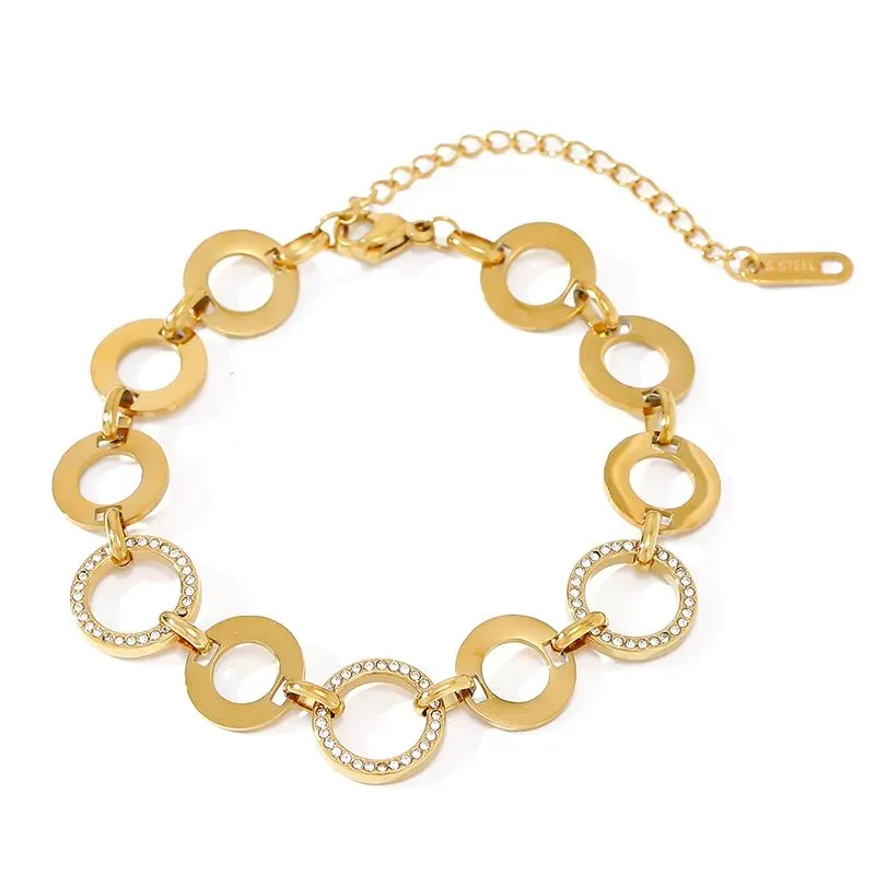 Ivanda Clover Link Bracelet Crystal Gold CHZRK616-1 - view 06