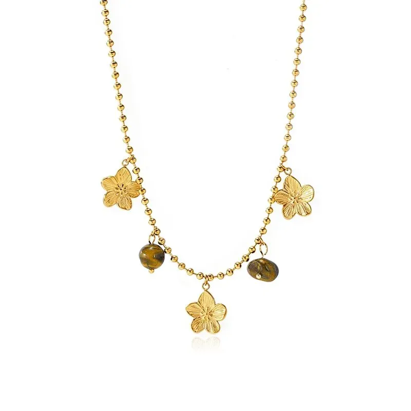 Ivanda Butterfly Charm Necklace Fleur-de-Lis Gold Stainless Steel CH2602992-3 - view 04