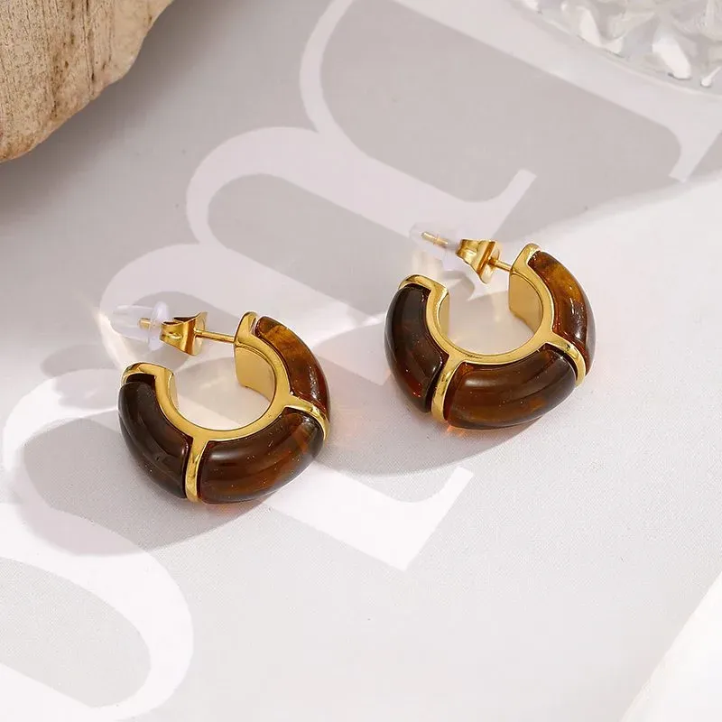 Ivanda Gold Drop Earrings Stainless Steel YHTSE-260836 - view 05