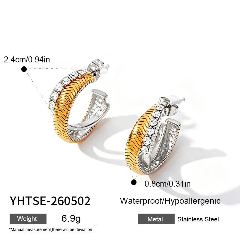 Ivanda Chunky Geometric Drop Earrings Gold YHTSE-260502 - view 01