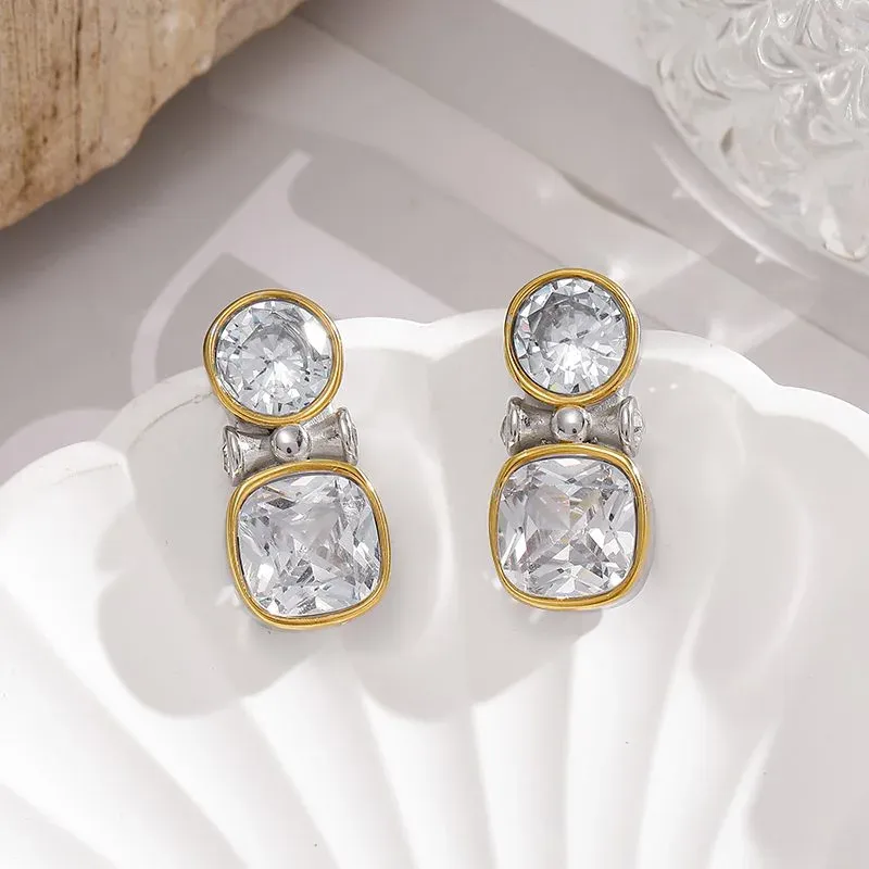 Ivanda Gold Drop Earrings Statement Stainless YHTSE-260520 - view 06