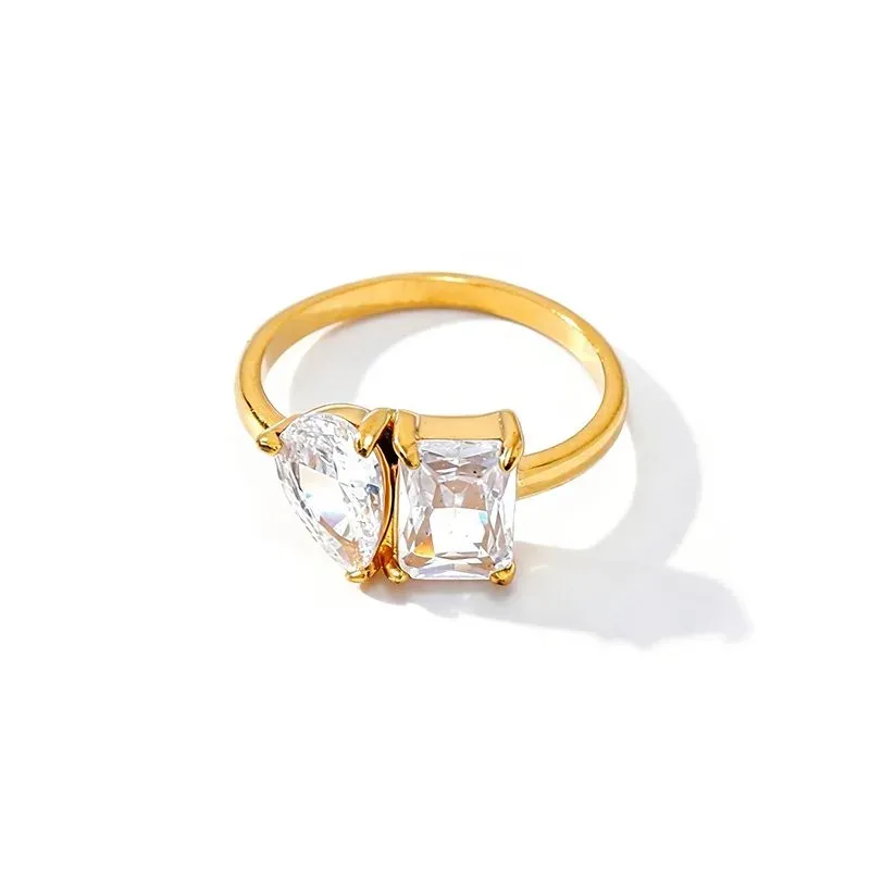 Ivanda Gold Statement Ring Stainless Steel YHTSR-260804 - view 03