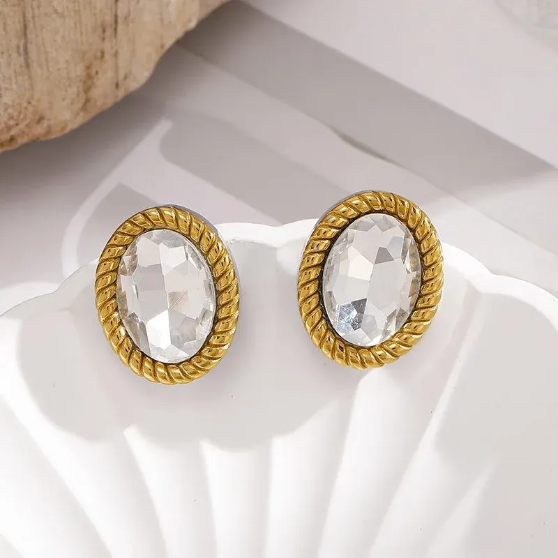 Ivanda Chunky Geometric Drop Earrings Gold YHTSE-260502 - view 06