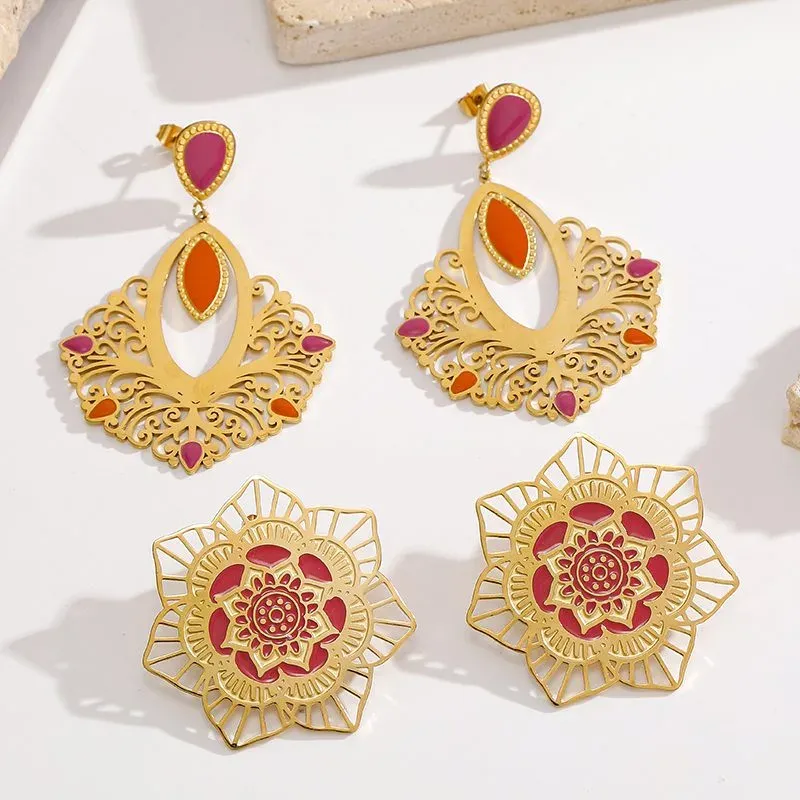 Ivanda Filigree Fan Earrings Multicolor YWD8-E2504974 - view 05