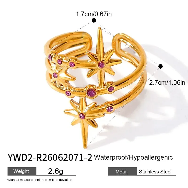 Ivanda North Star Double Band Ring Gold YWD2-R26062071-1 - view 02