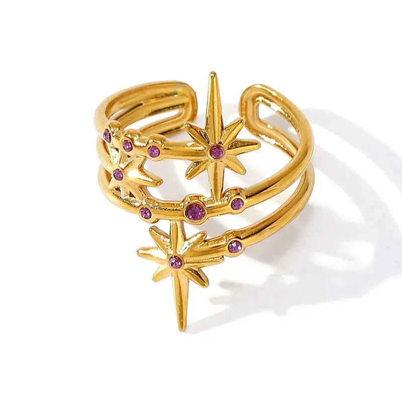 Ivanda North Star Double Band Ring Gold YWD2-R26062071-1 - view 06