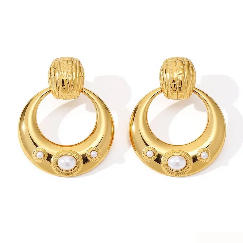 Ivanda Door Knocker Hoop Earrings Gold YWD2-E2504952 - view 04