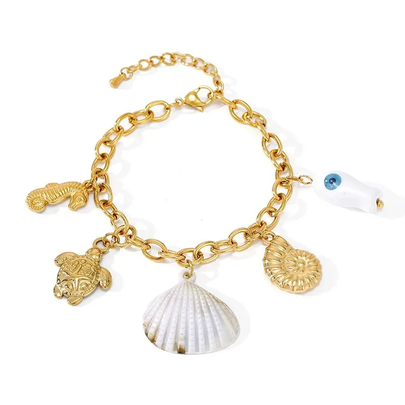 Ivanda Shell Seahorse Charm Bracelet Gold CHSL01531-1 - view 03